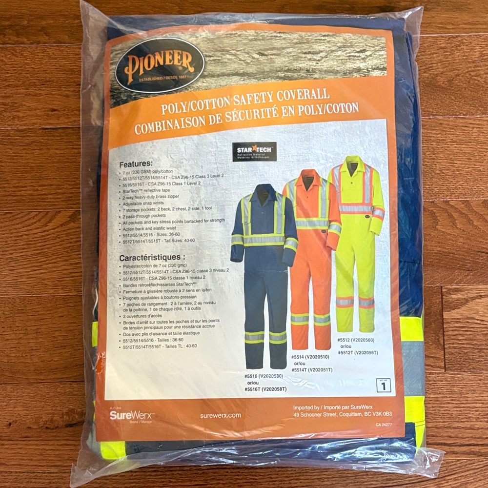 PIONEER Blue and Yellow Poly/Cotton Coverall